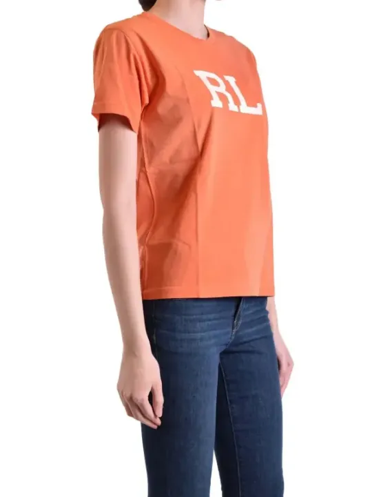 "Polo Ralph Lauren T-Shirts im Sale | Ralph Lauren Damen TShirt Orange Print Frühling/Sommer online kaufen"|Planet-Deluxe