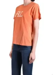 "Polo Ralph Lauren T-Shirts im Sale | Ralph Lauren Damen TShirt Orange Print Frühling/Sommer online kaufen"|Planet-Deluxe