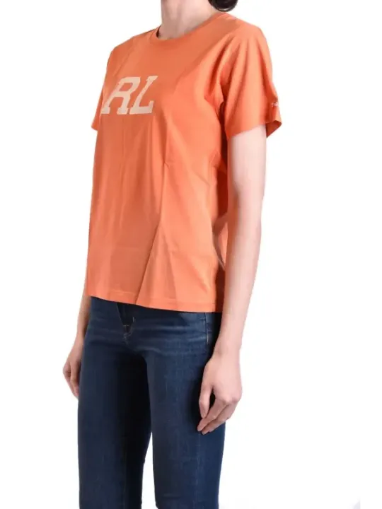 "Polo Ralph Lauren T-Shirts im Sale | Ralph Lauren Damen TShirt Orange Print Frühling/Sommer online kaufen"|Planet-Deluxe