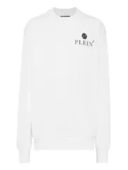 "Philipp Plein Sweatshirts im Sale | Philipp Plein Herren Fleece Sweatshirt Weiß Druck online kaufen"|Planet-Deluxe