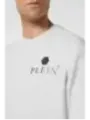 "Philipp Plein Sweatshirts im Sale | Philipp Plein Herren Fleece Sweatshirt Weiß Druck online kaufen"|Planet-Deluxe