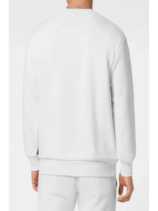 "Philipp Plein Sweatshirts im Sale | Philipp Plein Herren Fleece Sweatshirt Weiß Druck online kaufen"|Planet-Deluxe