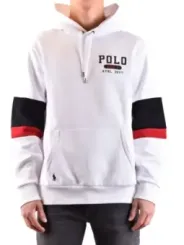 "Polo Ralph Lauren Sweatshirts im Sale | Polo Ralph Lauren Herren Fleece Hoodie Weiß Druck Langarm online kaufen"|Planet-Deluxe