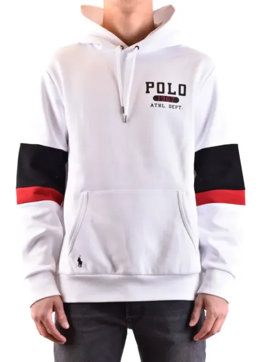 "Polo Ralph Lauren Sweatshirts im Sale | Polo Ralph Lauren Herren Fleece Hoodie Weiß Druck Langarm online kaufen"|Planet-Deluxe