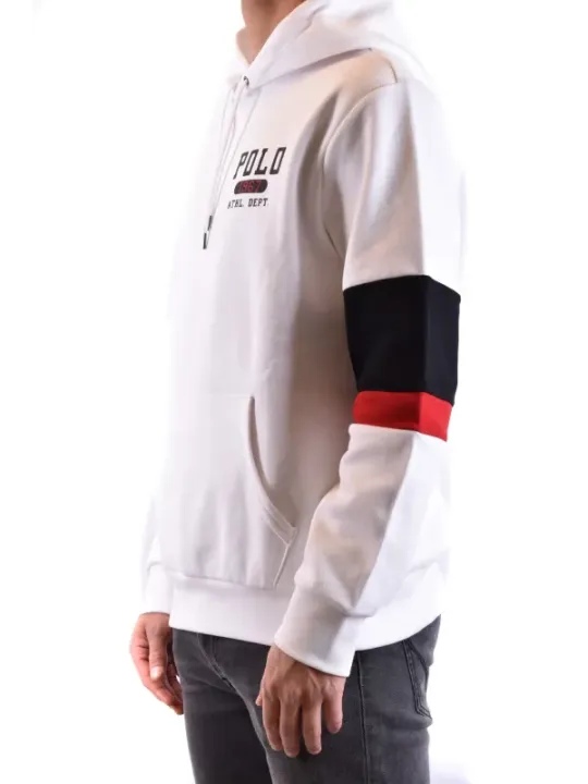 "Polo Ralph Lauren Sweatshirts im Sale | Polo Ralph Lauren Herren Fleece Hoodie Weiß Druck Langarm online kaufen"|Planet-Deluxe