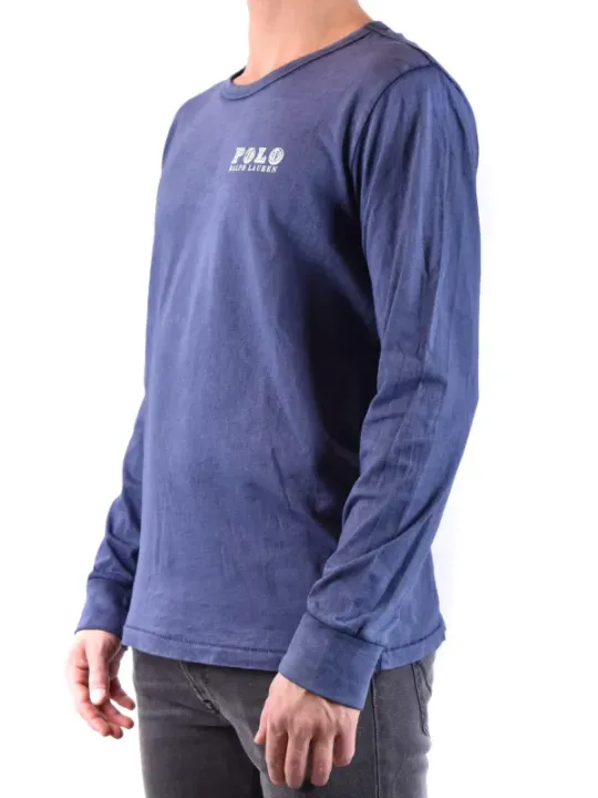 "Polo Ralph Lauren T-Shirts im Sale | Polo Ralph Lauren Herren Langarmshirt Blau Baumwolle online kaufen"|Planet-Deluxe