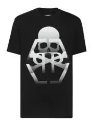 "Philipp Plein T-Shirts im Sale | Philipp Plein Herren T-Shirt Herbst/Winter Schwarz Druck online kaufen"|Planet-Deluxe