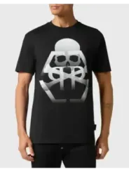 "Philipp Plein T-Shirts im Sale | Philipp Plein Herren T-Shirt Herbst/Winter Schwarz Druck online kaufen"|Planet-Deluxe
