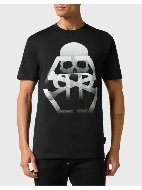 "Philipp Plein T-Shirts im Sale | Philipp Plein Herren T-Shirt Herbst/Winter Schwarz Druck online kaufen"|Planet-Deluxe