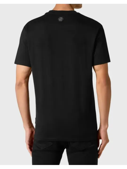 "Philipp Plein T-Shirts im Sale | Philipp Plein Herren T-Shirt Herbst/Winter Schwarz Druck online kaufen"|Planet-Deluxe