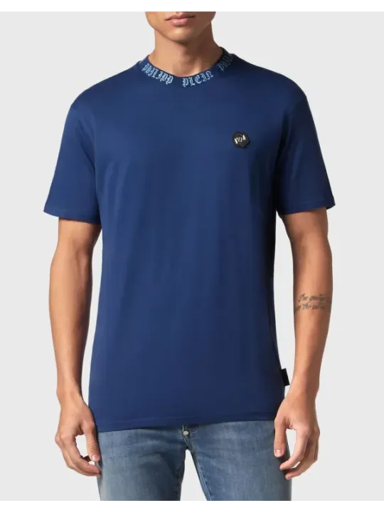 "Philipp Plein T-Shirts im Sale | Philipp Plein Herren T-Shirt Blau Herbst Winter Baumwolle online kaufen"|Planet-Deluxe