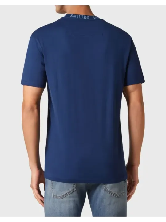"Philipp Plein T-Shirts im Sale | Philipp Plein Herren T-Shirt Blau Herbst Winter Baumwolle online kaufen"|Planet-Deluxe