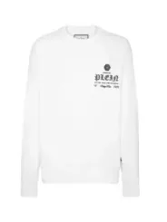"Philipp Plein Sweatshirts im Sale | Philipp Plein Herren Fleece Sweatshirt Frühling Sommer Weiß online kaufen"|Planet-Deluxe