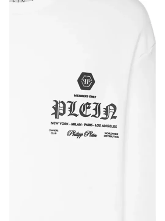 "Philipp Plein Sweatshirts im Sale | Philipp Plein Herren Fleece Sweatshirt Frühling Sommer Weiß online kaufen"|Planet-Deluxe