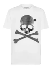 "Philipp Plein T-Shirts im Sale | Plein Herren TShirt Weiß HerbstWinter Druck Kurzarm online kaufen"|Planet-Deluxe
