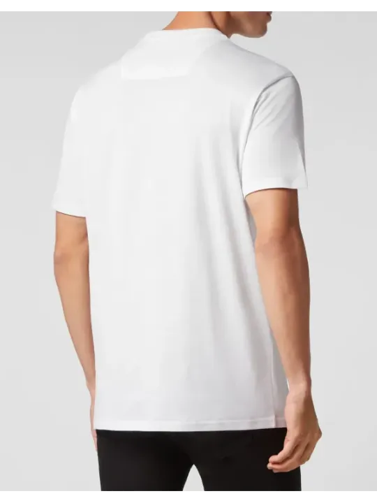 "Philipp Plein T-Shirts im Sale | Plein Herren TShirt Weiß HerbstWinter Druck Kurzarm online kaufen"|Planet-Deluxe