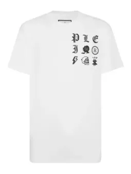 Philipp Plein Herren T-Shirt Weiß mit Druck - Kurzarm