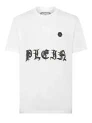 "Philipp Plein T-Shirts im Sale | Philipp Plein Herren Herbst Winter Druck TShirt Weiß online kaufen"|Planet-Deluxe