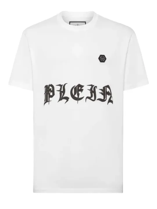 "Philipp Plein T-Shirts im Sale | Philipp Plein Herren Herbst Winter Druck TShirt Weiß online kaufen"|Planet-Deluxe