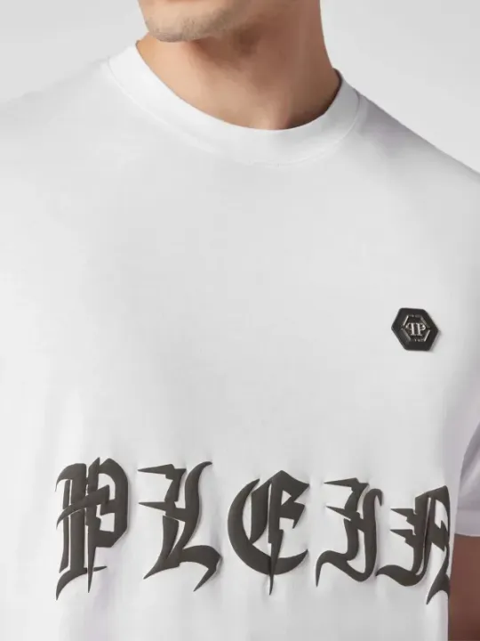 "Philipp Plein T-Shirts im Sale | Philipp Plein Herren Herbst Winter Druck TShirt Weiß online kaufen"|Planet-Deluxe