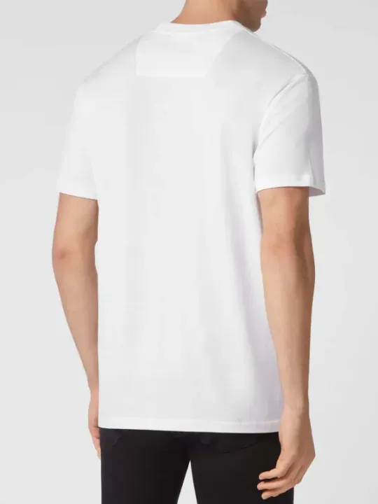 "Philipp Plein T-Shirts im Sale | Philipp Plein Herren Herbst Winter Druck TShirt Weiß online kaufen"|Planet-Deluxe