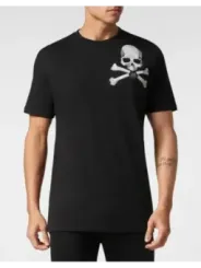 "Philipp Plein T-Shirts im Sale | Philipp Plein Herren TShirt Herbst Winter Schwarz Druck online kaufen"|Planet-Deluxe