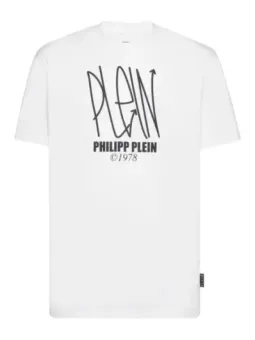 Philipp Plein Herren T-Shirt Weiß Kurzarm Herbst/Winter