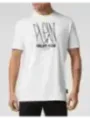 "Philipp Plein T-Shirts im Sale | Philipp Plein Herren TShirt Weiß Druck Kurzarm HerbstWinter online kaufen"|Planet-Deluxe