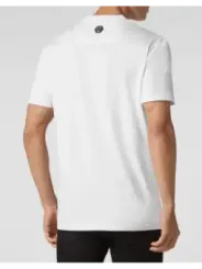 "Philipp Plein T-Shirts im Sale | Philipp Plein Herren TShirt Weiß Druck Kurzarm HerbstWinter online kaufen"|Planet-Deluxe