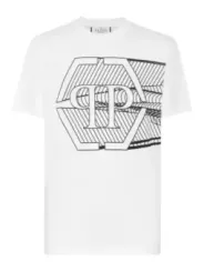 "Philipp Plein T-Shirts im Sale | Philipp Plein Herren TShirt Weiß Herbst Winterdruck online kaufen"|Planet-Deluxe