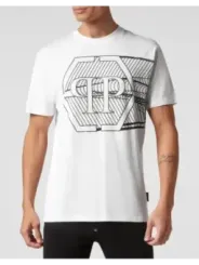 "Philipp Plein T-Shirts im Sale | Philipp Plein Herren TShirt Weiß Herbst Winterdruck online kaufen"|Planet-Deluxe