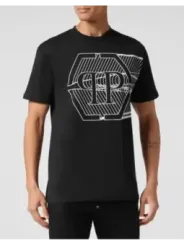 "Philipp Plein T-Shirts im Sale | Philipp Plein Herren T-Shirt Schwarz Herbst Winter 100 Prozent Baumwolle online kaufen"|Planet-Deluxe