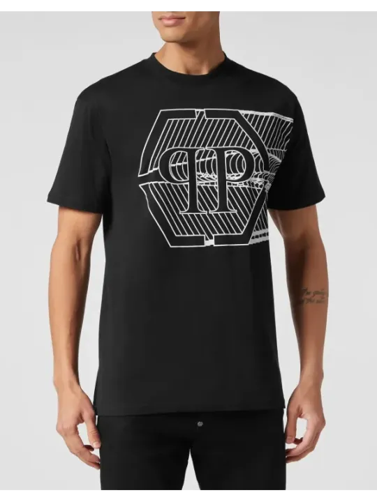 "Philipp Plein T-Shirts im Sale | Philipp Plein Herren T-Shirt Schwarz Herbst Winter 100 Prozent Baumwolle online kaufen"|Planet-Deluxe