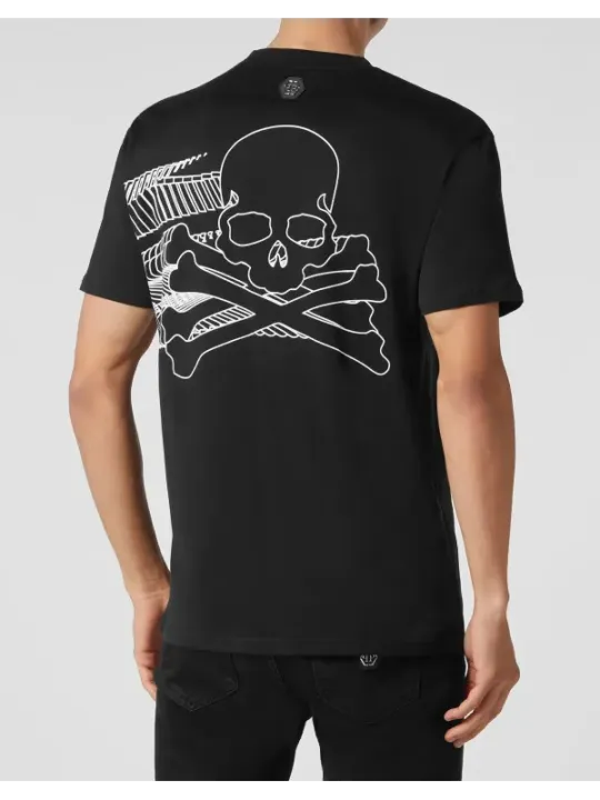 "Philipp Plein T-Shirts im Sale | Philipp Plein Herren T-Shirt Schwarz Herbst Winter 100 Prozent Baumwolle online kaufen"|Planet-Deluxe