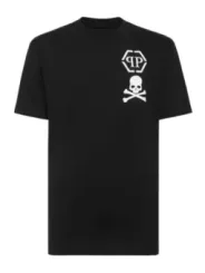 "Philipp Plein T-Shirts im Sale | Philipp Plein Herren T-Shirt Schwarz Druck Herbst Winter online kaufen"|Planet-Deluxe