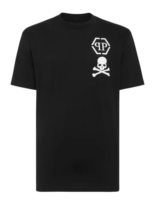 "Philipp Plein T-Shirts im Sale | Philipp Plein Herren T-Shirt Schwarz Druck Herbst Winter online kaufen"|Planet-Deluxe
