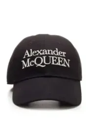 "Alexander Mcqueen Caps & Mützen im Sale | Alexander McQueen Herren Hut - Schwarzer Baumwollhut für Frühling/Sommer, Einfarbig | Artikelcode: BO_641 online kaufen"|Planet-Deluxe