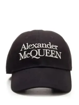 Alexander McQueen Herren Hut - Schwarzer Baumwollhut SS