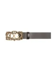 "Dolce & Gabbana Gürtel im Sale | Dolce & Gabbana Damen Gürtel - Eleganter Schwarzer Ledergürtel mit Schnalle für Herbst/Winter Kollektion online kaufen"|Planet-Deluxe