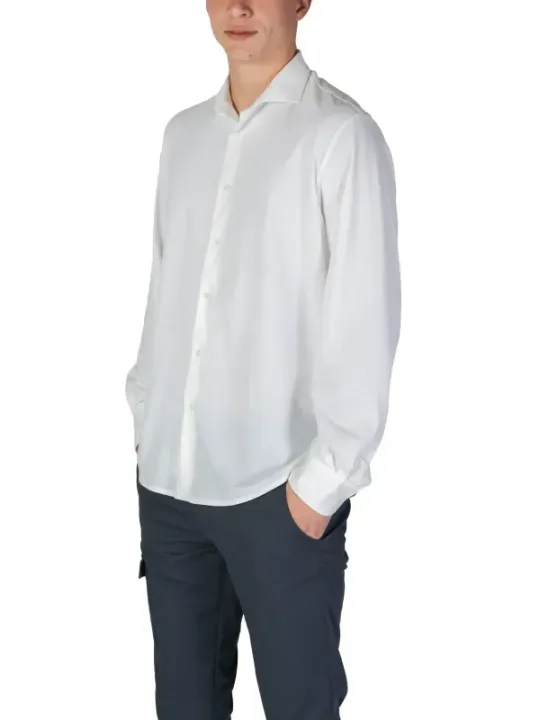 "Fashion Brand Hemden im Sale | Fashion Brand Herrenhemd Weiß - Einfarbig, Langarm, Klassischer Kragen, Herbst/Winter Kollektion  online kaufen"|Planet-Deluxe