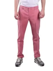 "Dondup Hosen im Sale | Dondup Herren Pantaloni - Rosa Baumwollhose mit Reißverschluss und Vordertaschen für Herbst/Winter online kaufen"|Planet-Deluxe