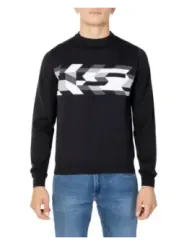 Schwarzes AM Logo Langarmshirt
