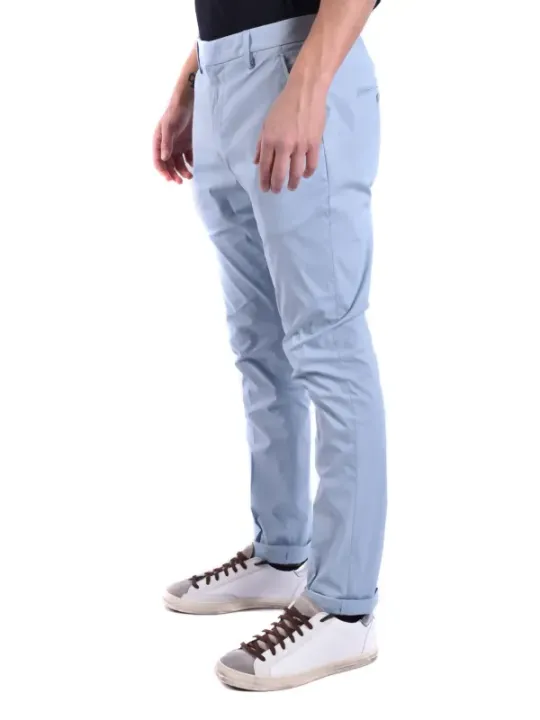 "Dondup Hosen im Sale | Dondup Herren Pantaloni - Azurblau Hosen für Frühling/Sommer mit Reißverschluss | Artikelcode: V_25194 online kaufen"|Planet-Deluxe