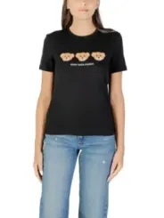 "Only T-Shirts im Sale | HerbstWinter Damen TShirt Schwarz Druck Kurzarm Rundhals online kaufen"|Planet-Deluxe