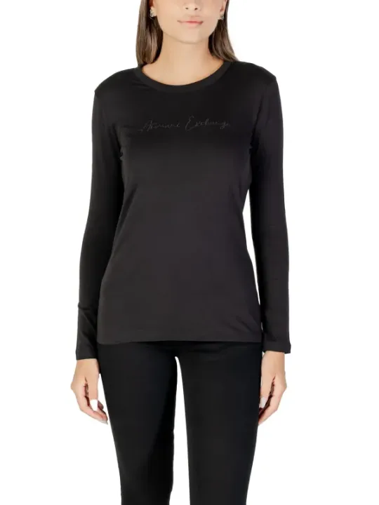 "Armani Exchange T-Shirts im Sale | Armani Exchange Damen Langarmshirt Herbst/Winter Schwarz online kaufen"|Planet-Deluxe