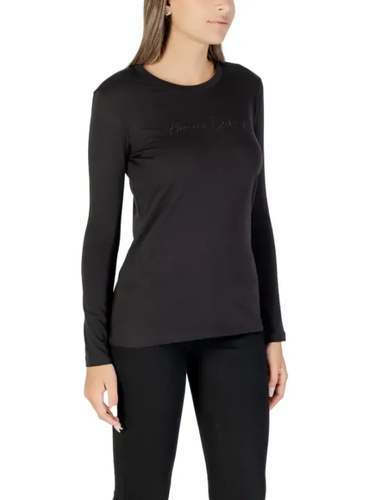 "Armani Exchange T-Shirts im Sale | Armani Exchange Damen Langarmshirt Herbst/Winter Schwarz online kaufen"|Planet-Deluxe