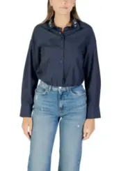 "Only Hemden im Sale | Only Damen Bluse Blau mit Strass für Herbst/Winter online kaufen"|Planet-Deluxe