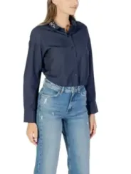 "Only Hemden im Sale | Only Damen Bluse Blau mit Strass für Herbst/Winter online kaufen"|Planet-Deluxe