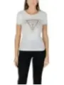 "Guess T-Shirts im Sale | Guess Damen T-Shirt Weiß Herbst/Winter Druck Kurzarm online kaufen"|Planet-Deluxe