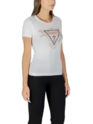 "Guess T-Shirts im Sale | Guess Damen T-Shirt Weiß Herbst/Winter Druck Kurzarm online kaufen"|Planet-Deluxe
